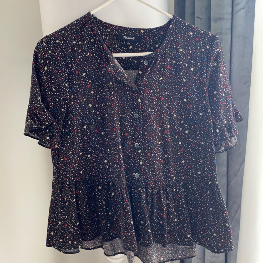 Madewell star print top Size XS